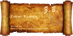 Zakar Bianka névjegykártya