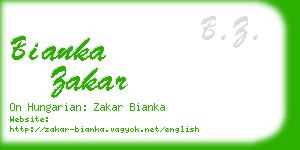 bianka zakar business card